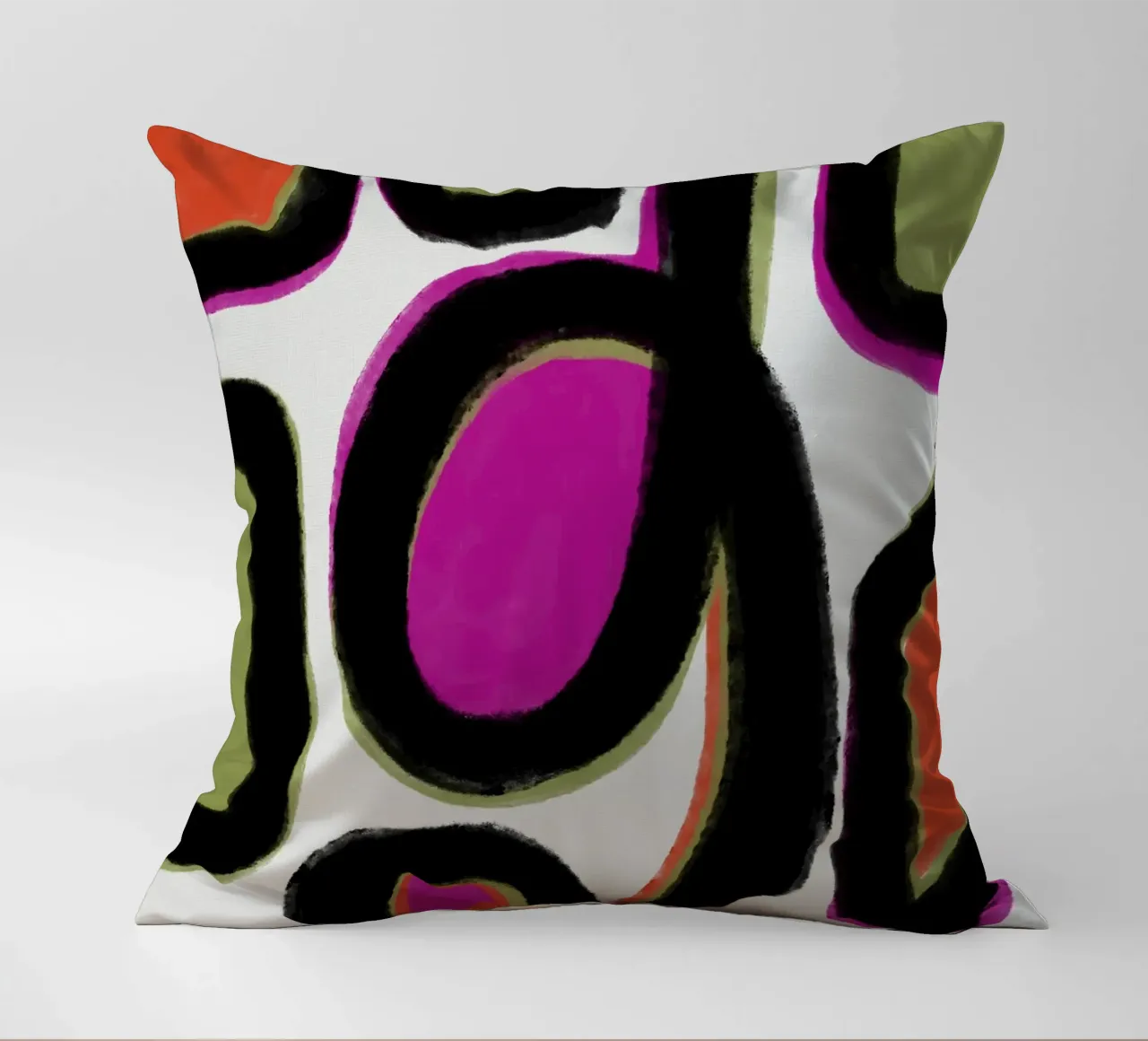 Abstract colour dynamics decorative cushion by Carinaprint
