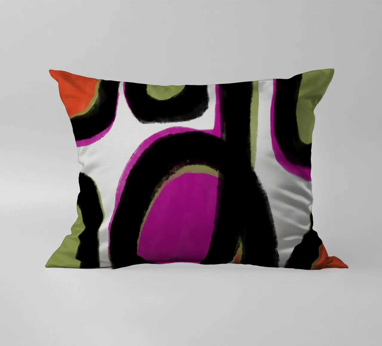 Abstract colour dynamics decorative cushion by Carinaprint