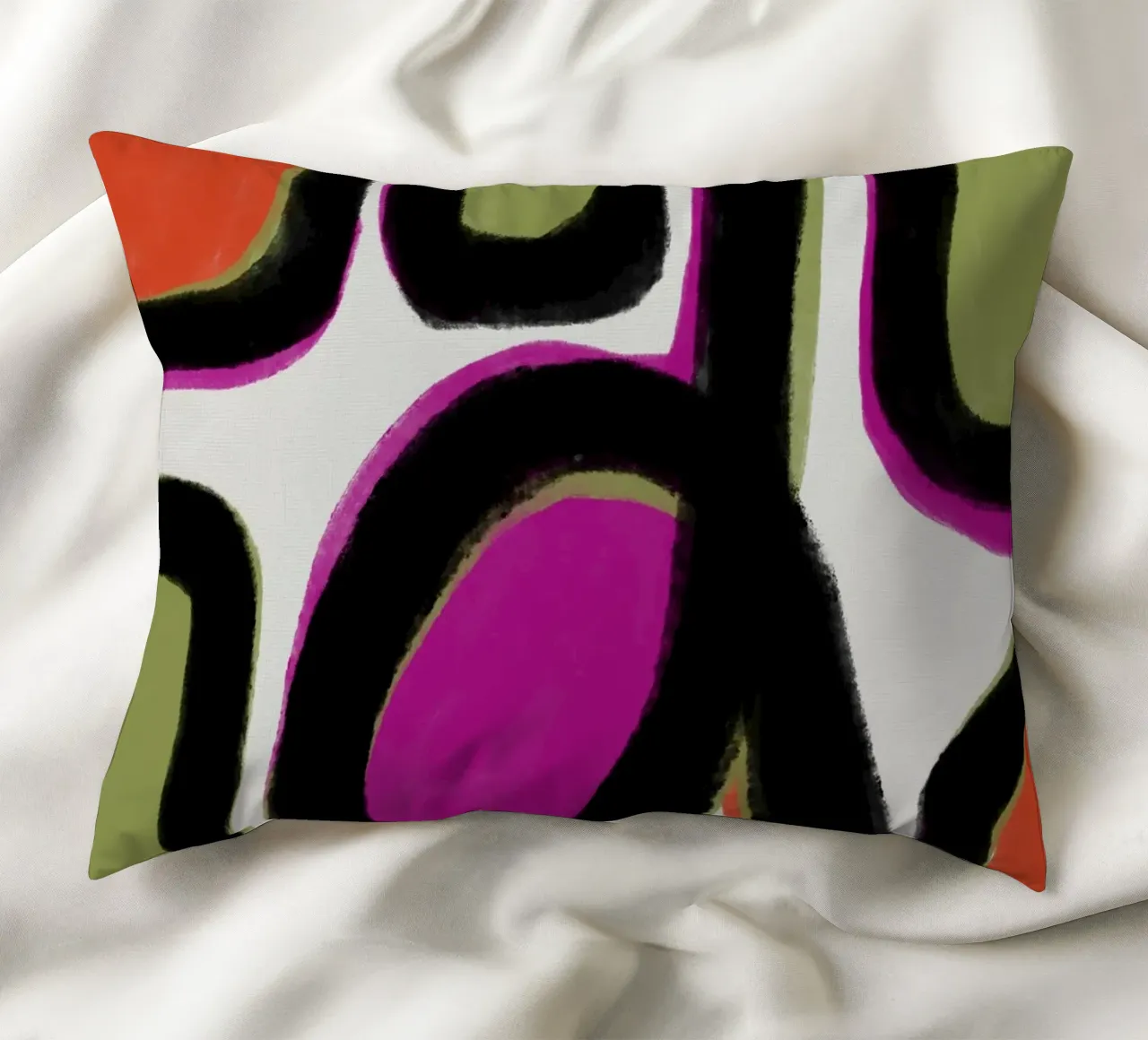 Abstract colour dynamics decorative cushion by Carinaprint