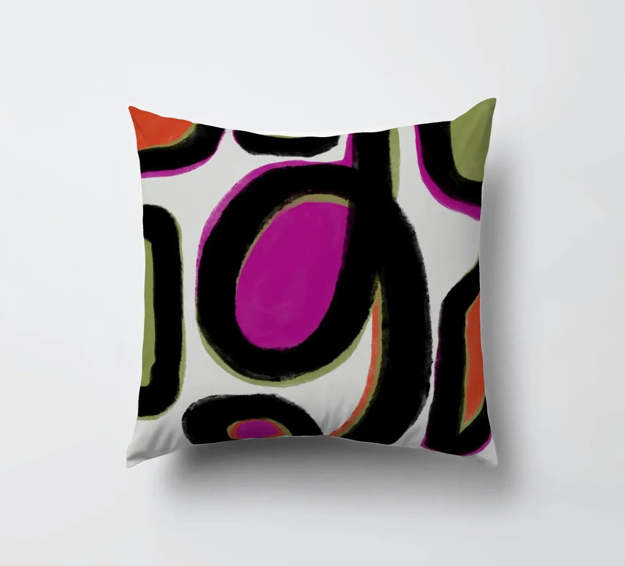 Abstract colour dynamics decorative cushion by Carinaprint