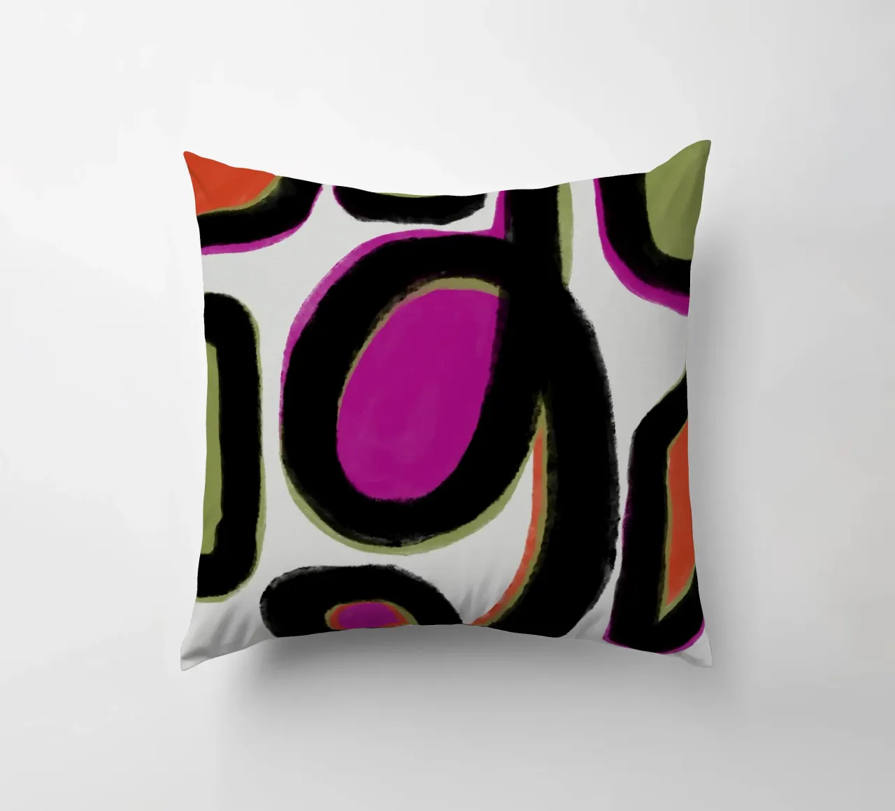 Abstract colour dynamics decorative cushion by Carinaprint