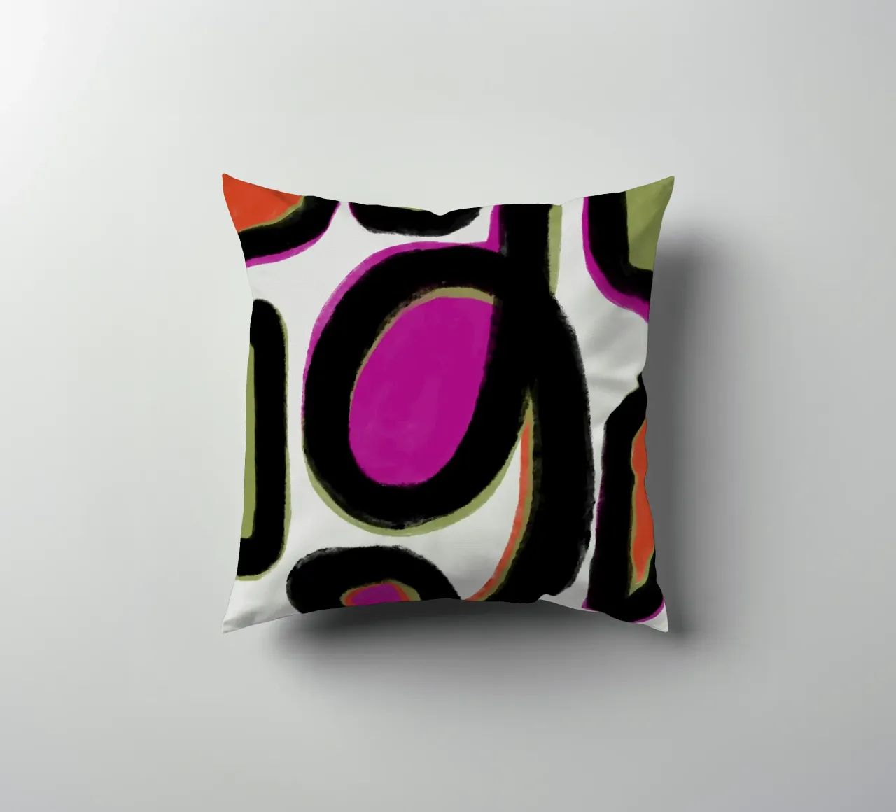 Abstract colour dynamics decorative cushion by Carinaprint