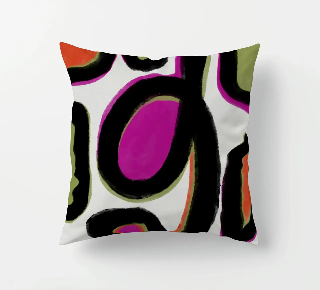 Abstract colour dynamics decorative cushion by Carinaprint