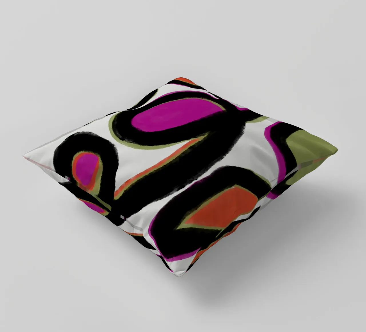Abstract colour dynamics decorative cushion by Carinaprint