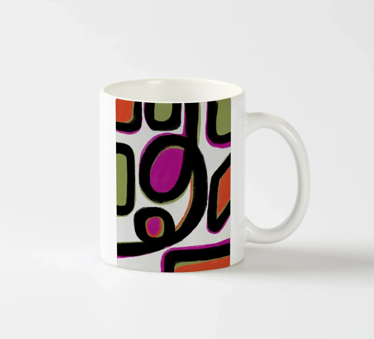 Abstract colour dynamics ceramic mug by Carinaprint