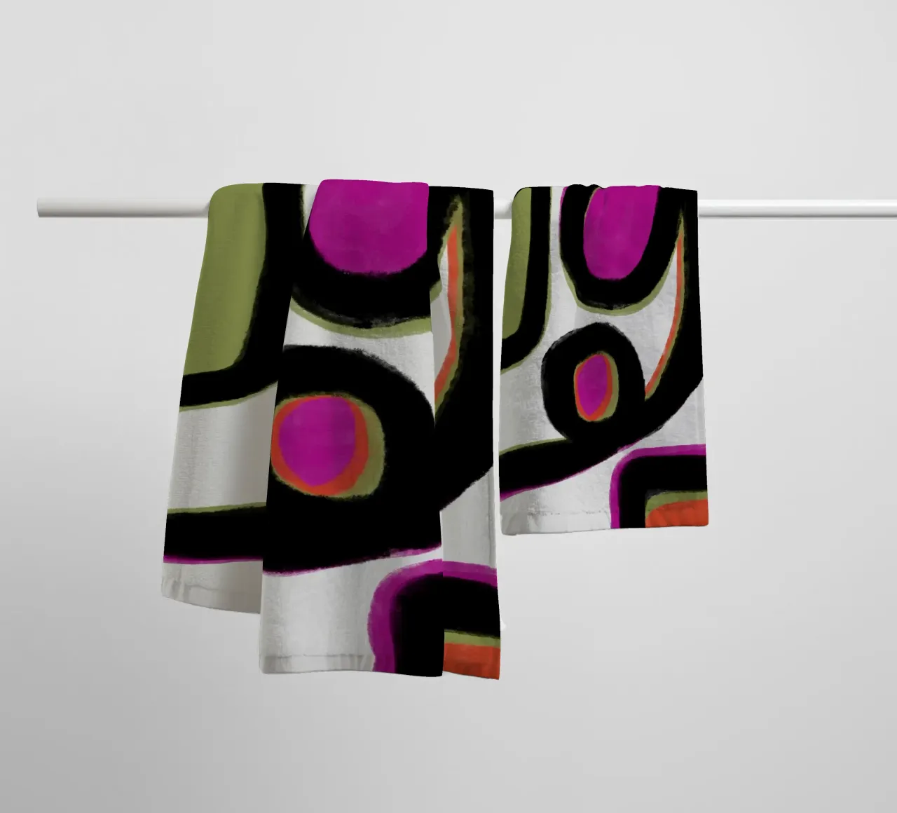 Abstract colour dynamics towel by Carinaprint