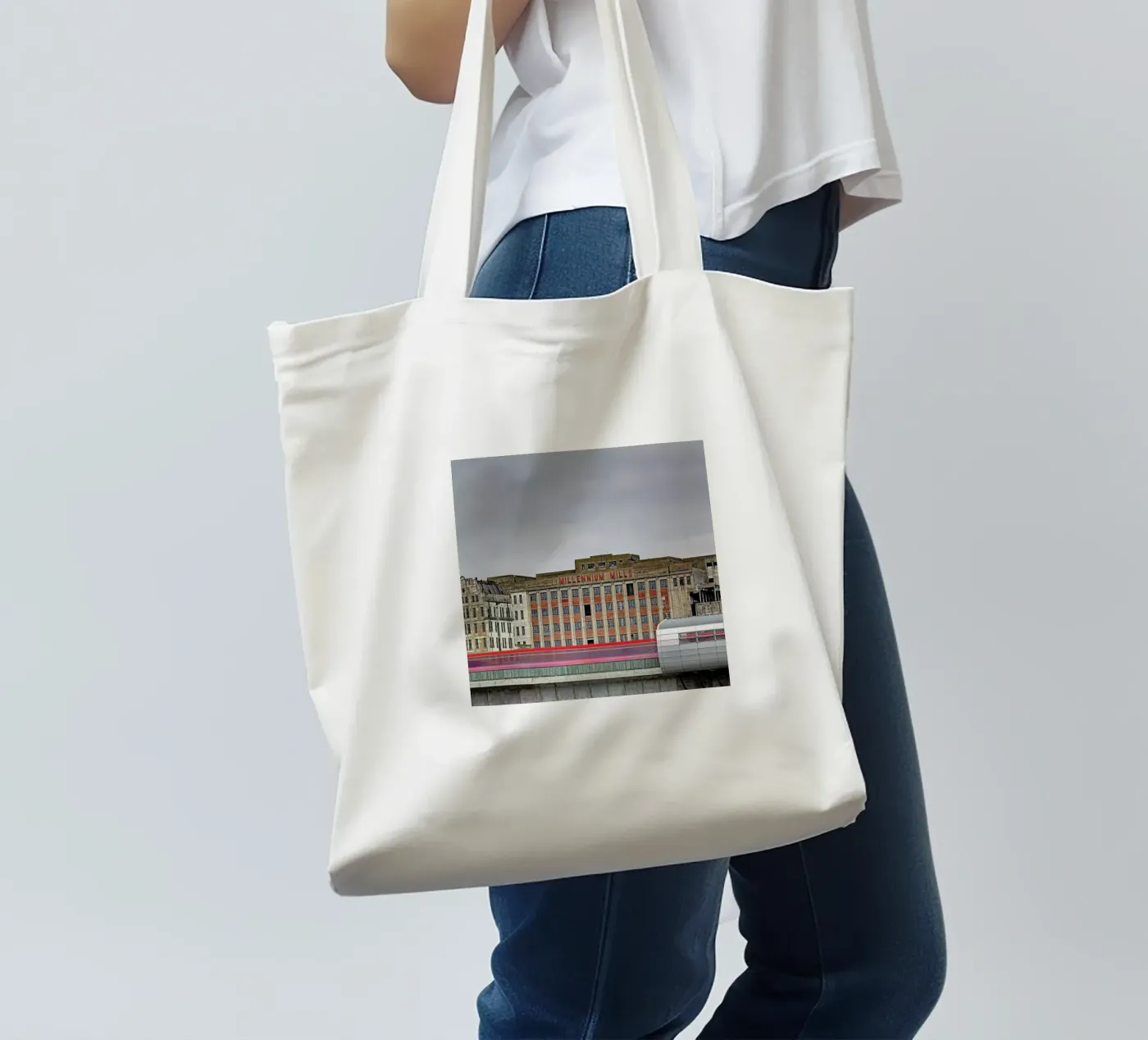 Millenium Mills tote bag by Michael Belhadi