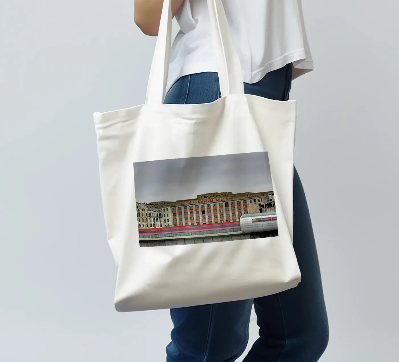 Millenium Mills tote bag by Michael Belhadi