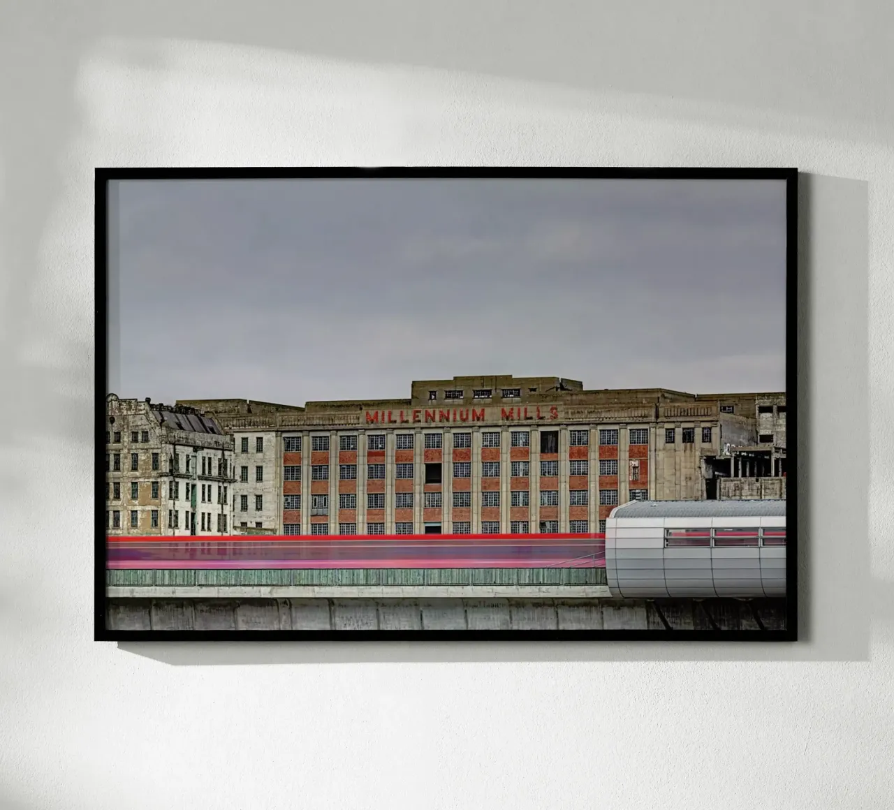 Millenium Mills poster con telaio in legno da Michael Belhadi