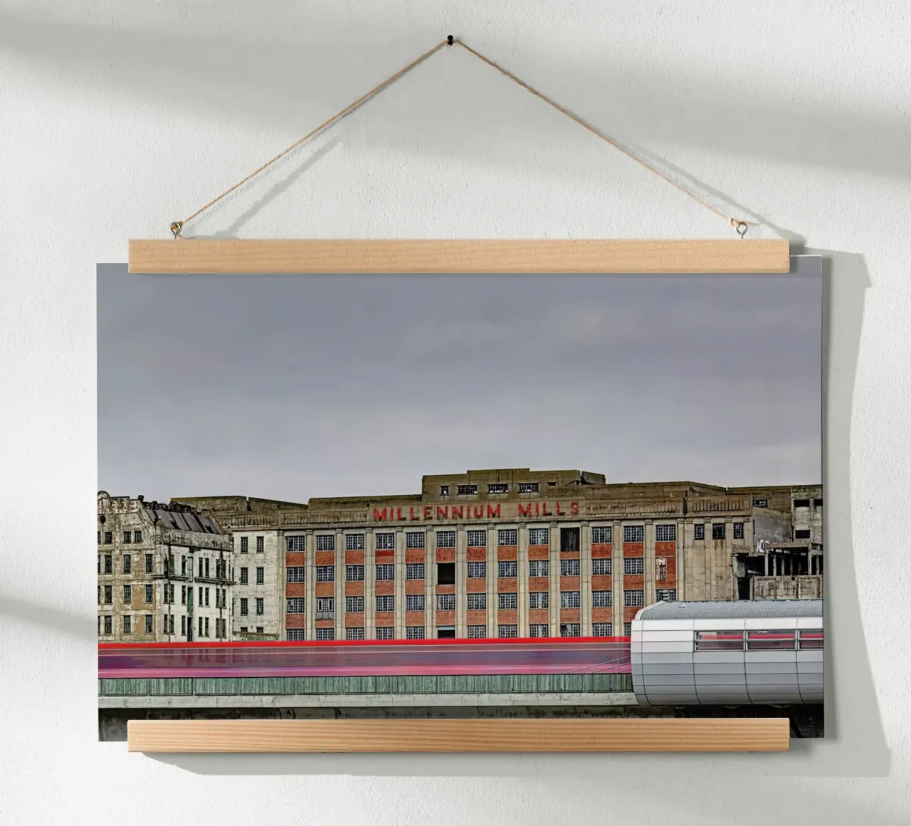 Millenium Mills poster con telaio in legno da Michael Belhadi