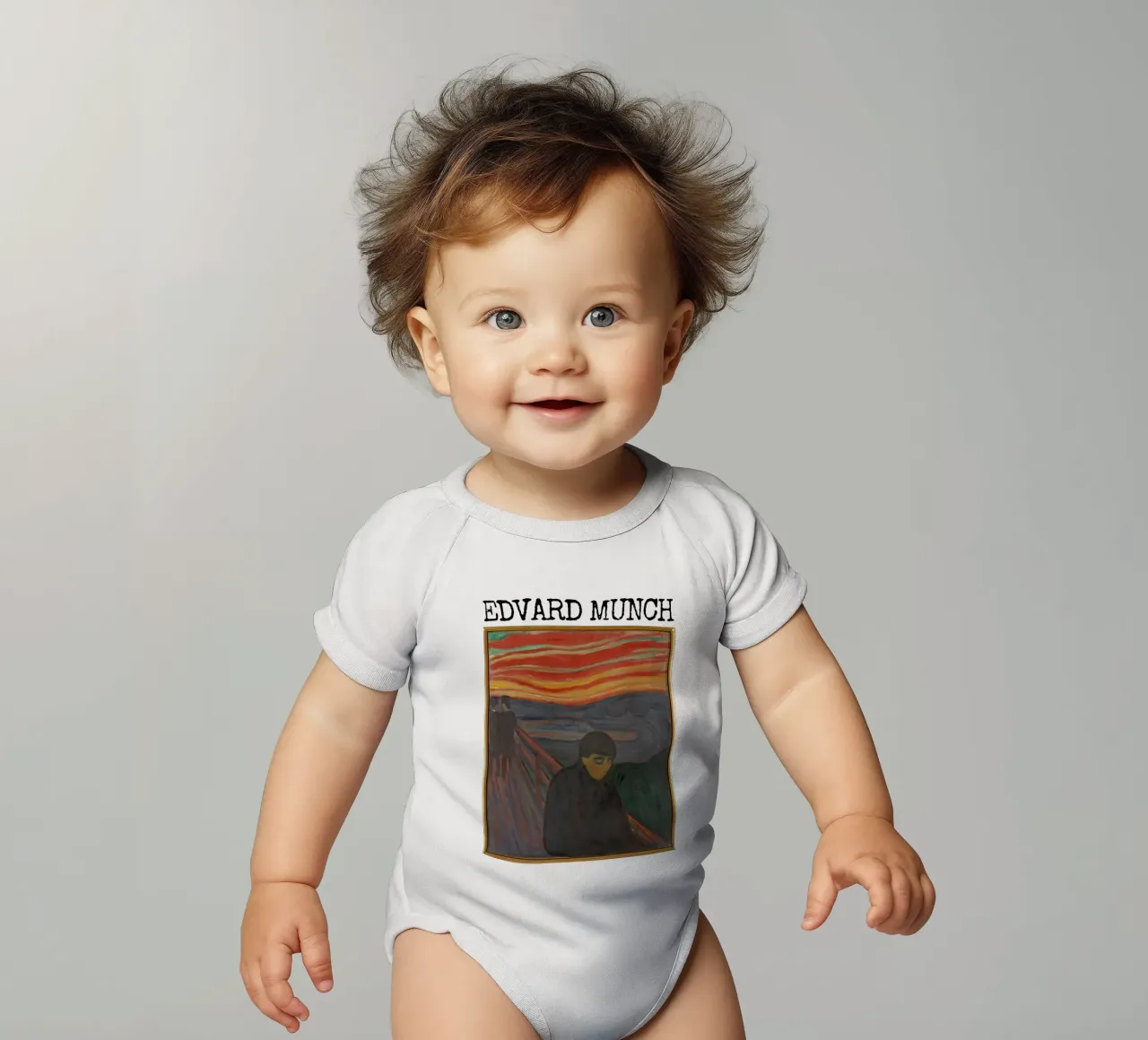 Disperazione di Edvard Munch body neonato maniche corte da kaitlinparkershop