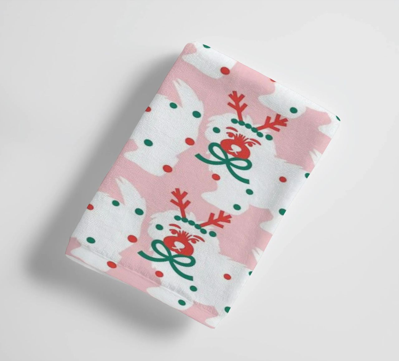 Merry Woofmas towel by Mariery Young