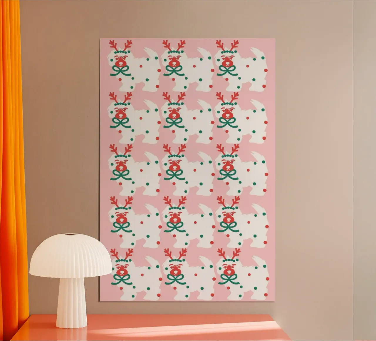 Merry Woofmas poster con telaio in plastica da Mariery Young