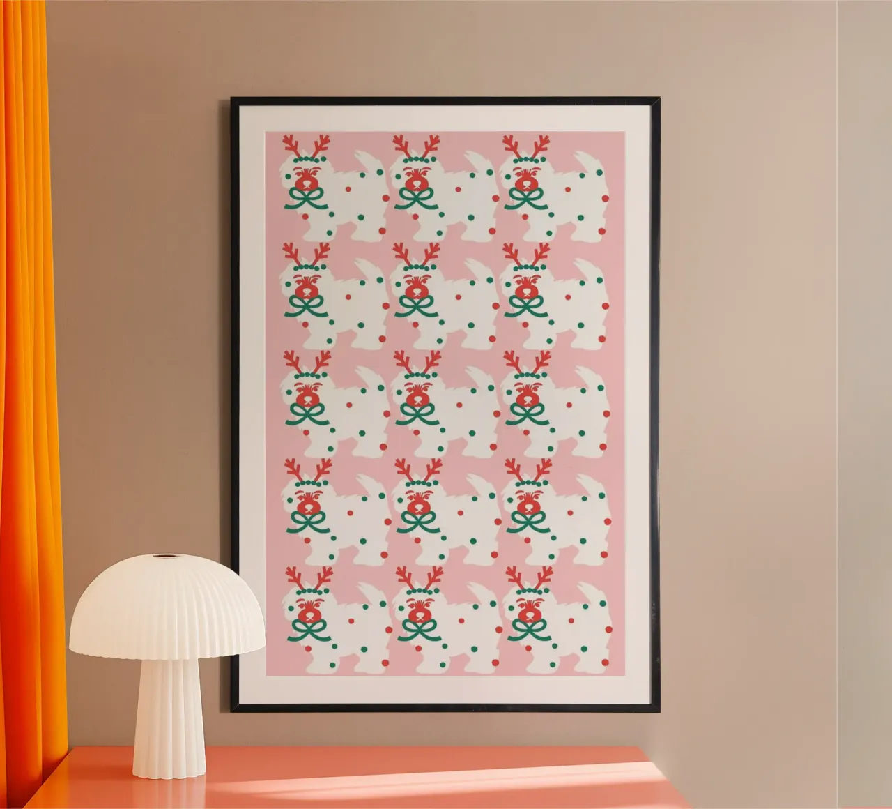 Merry Woofmas poster con telaio in plastica da Mariery Young