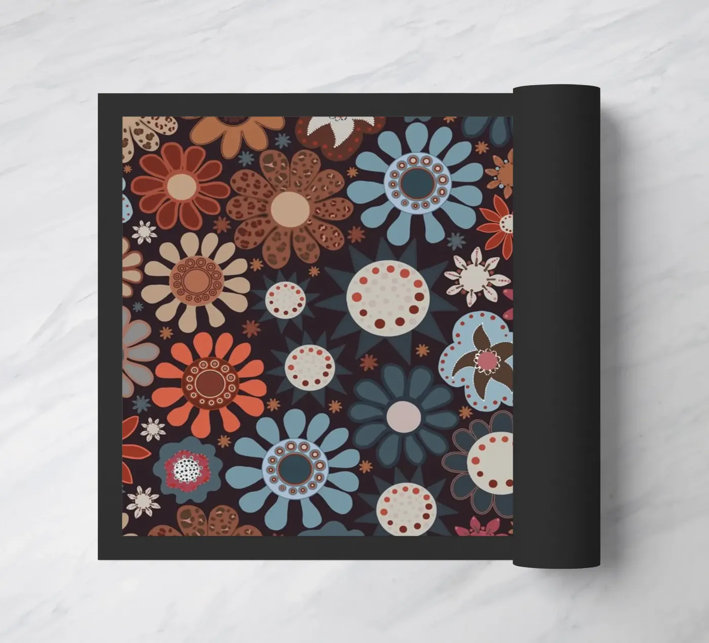 Winter-Blumenmuster Fußmatte von gulsengunel