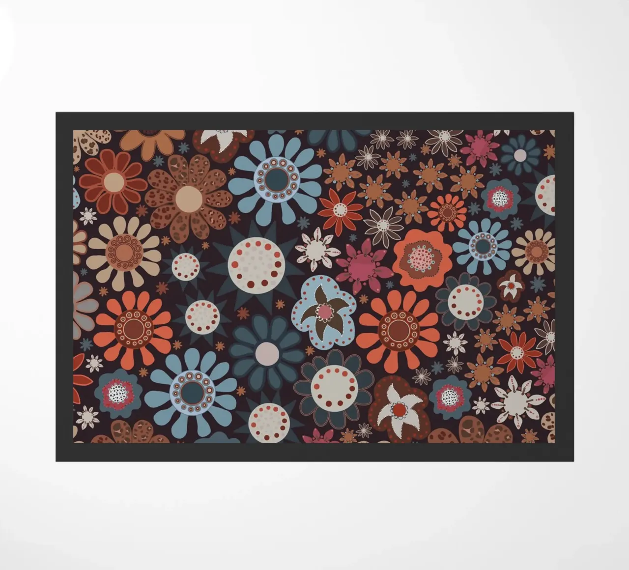 Winter floral pattern doormat by gulsengunel