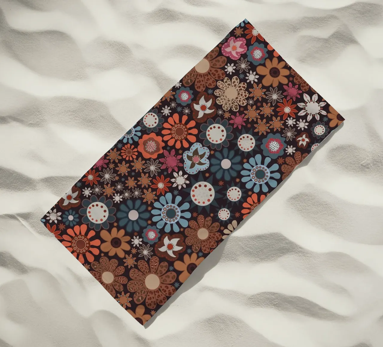 Motivo floreale invernale telo mare da gulsengunel