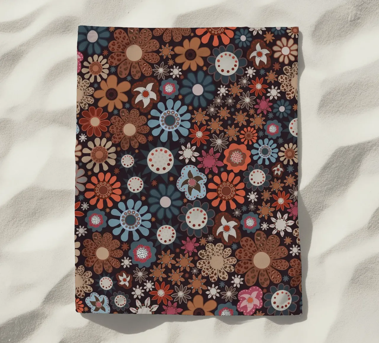 Motivo floreale invernale telo mare da gulsengunel