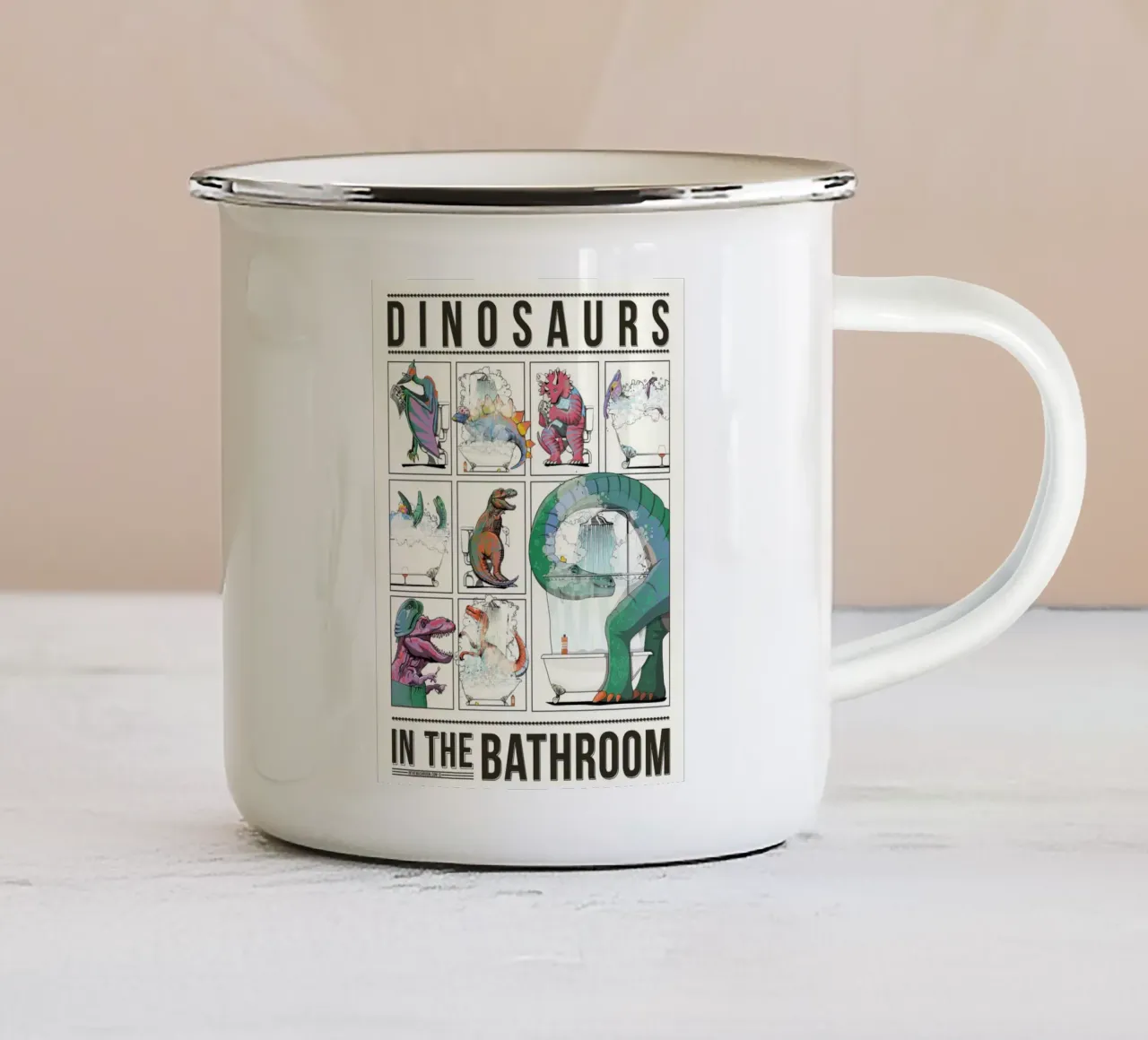 Dinosauri in bagno tazza in smalto da xue shop