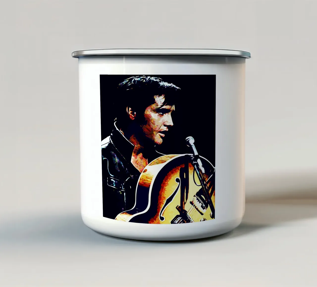 Arte di Elvis Presley tazza in smalto da music soul