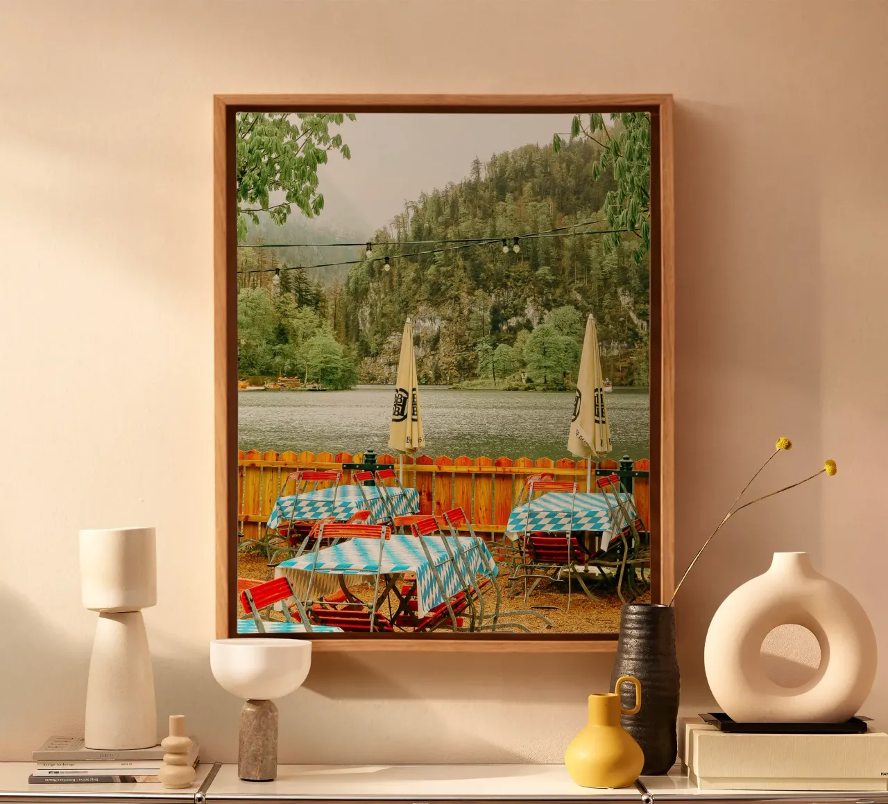 Beierse biertuin canvas met Baklijst van Kudamm & Alpen