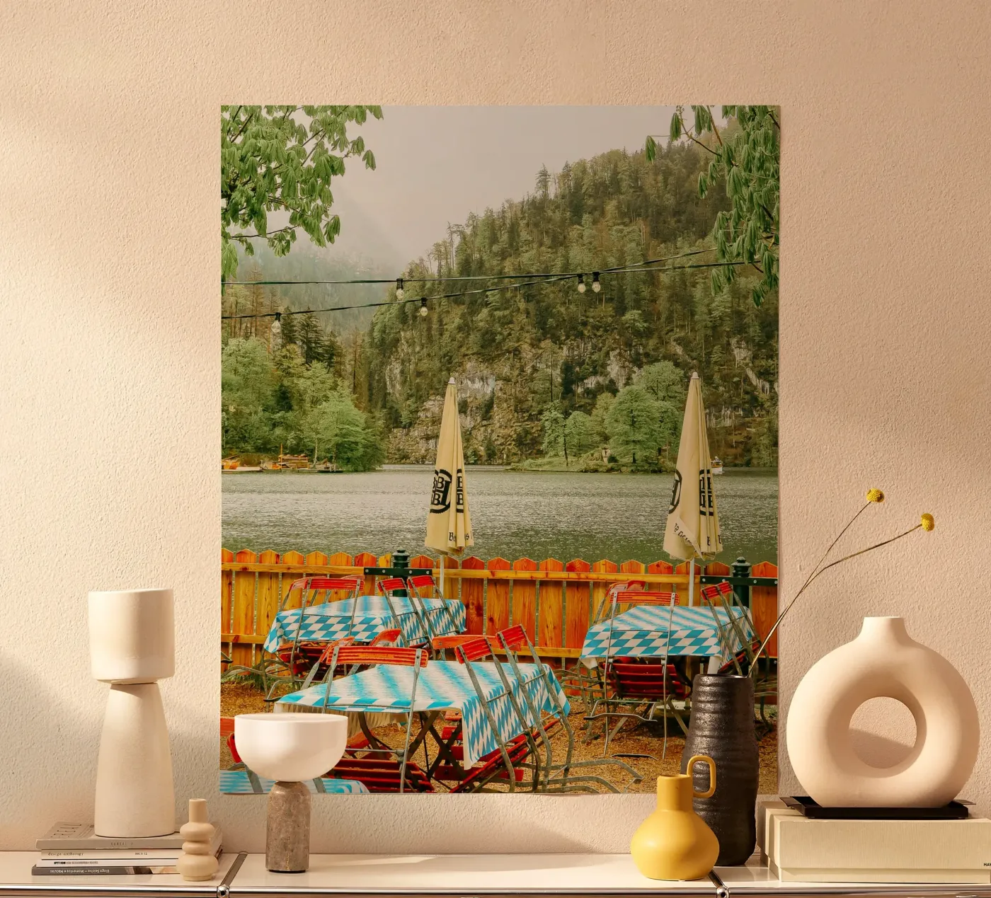 Beierse biertuin poster van Kudamm & Alpen