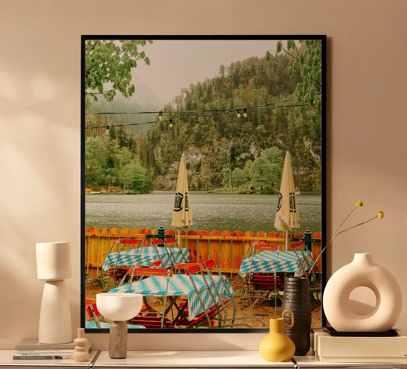 Beierse biertuin poster van Kudamm & Alpen