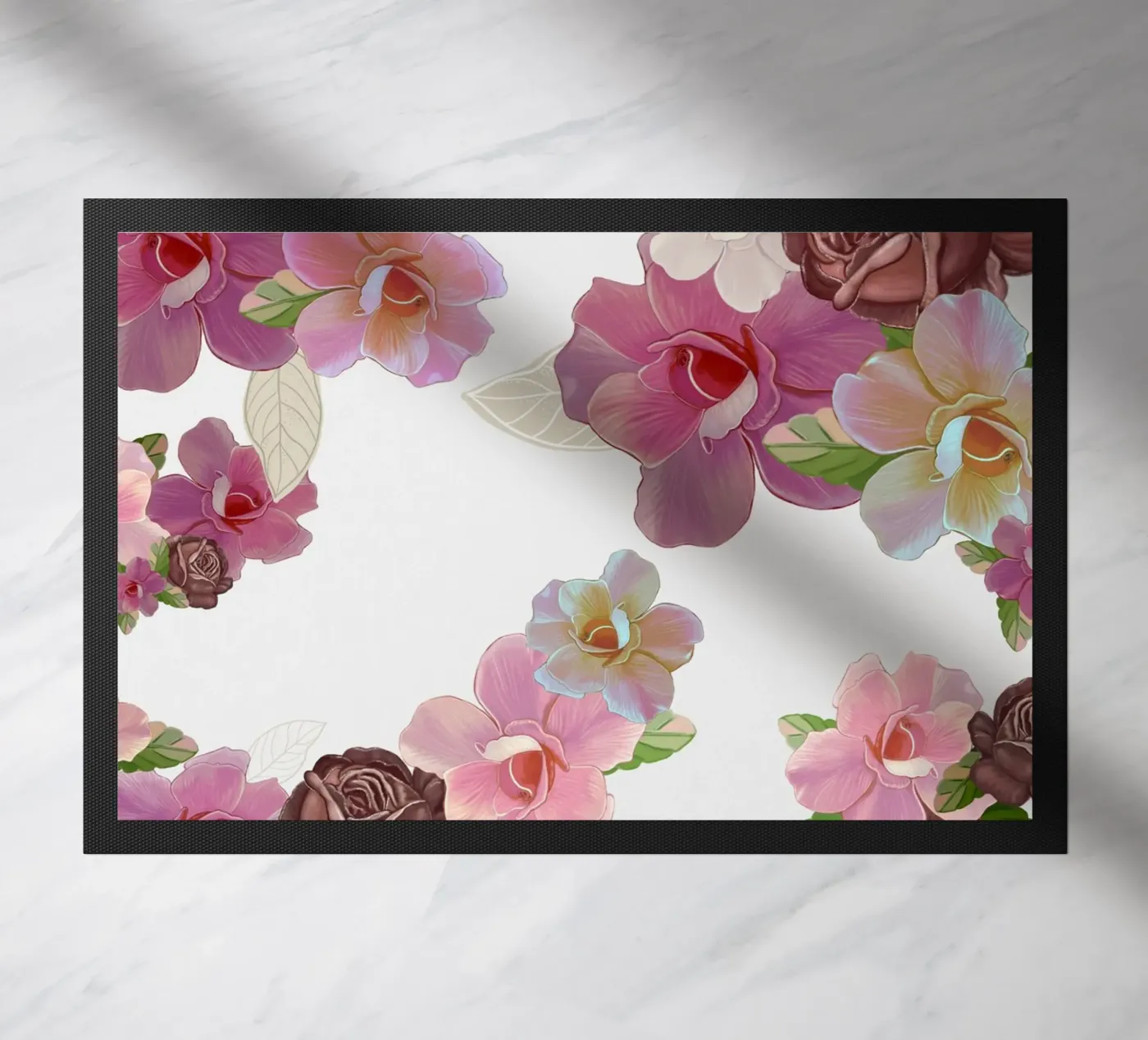 Vintage roses pattern doormat by gulsengunel