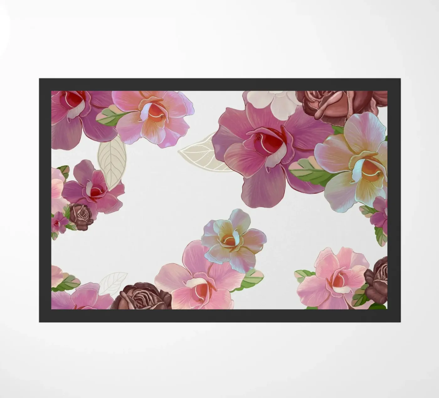 Vintage roses pattern doormat by gulsengunel