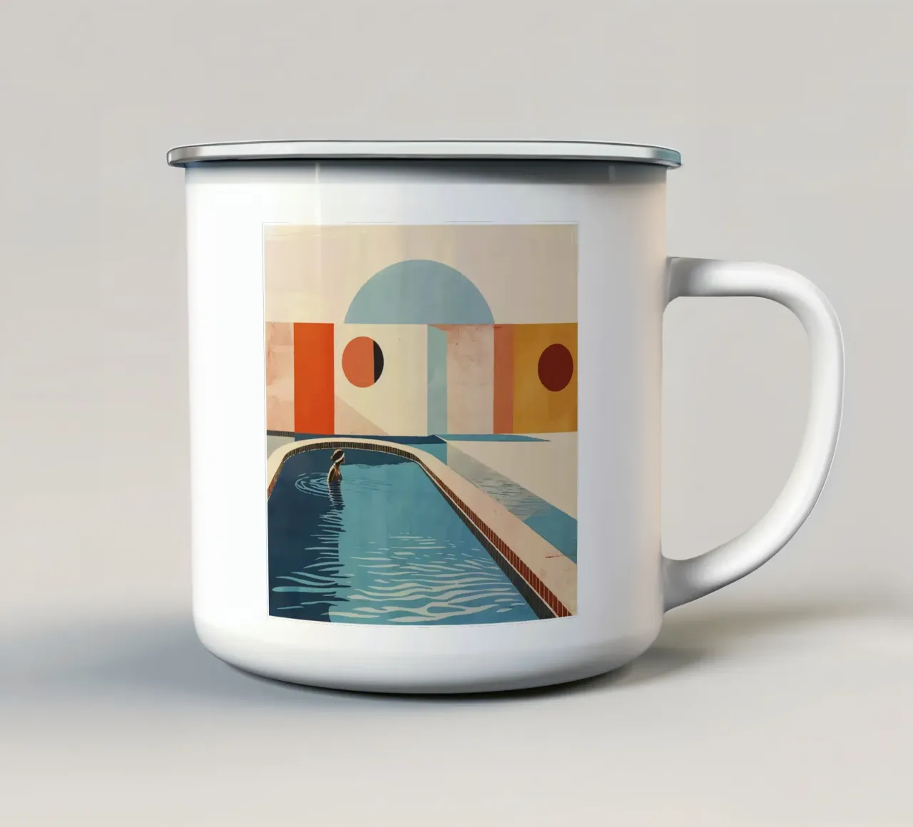 Piscina di metà secolo tazza in smalto da xue shop