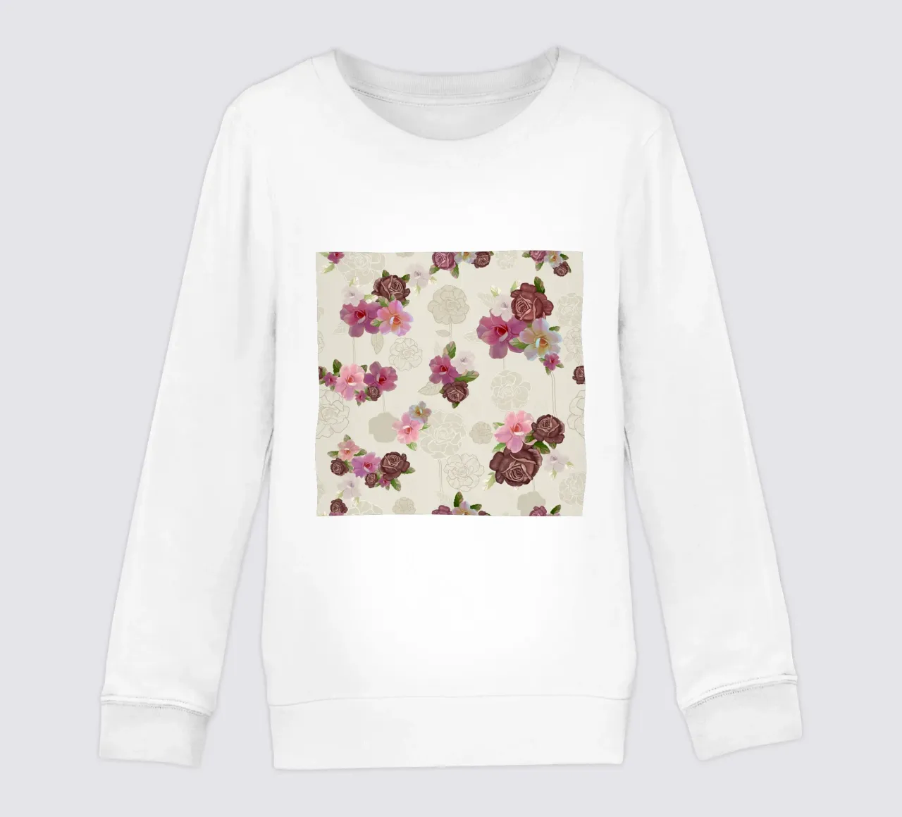 Modello di fiore di rose d'epoca felpa bambino da gulsengunel