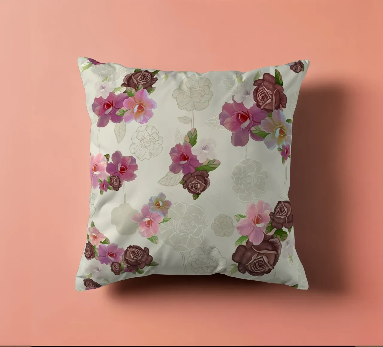 Modello di fiore di rose d'epoca cuscino da gulsengunel