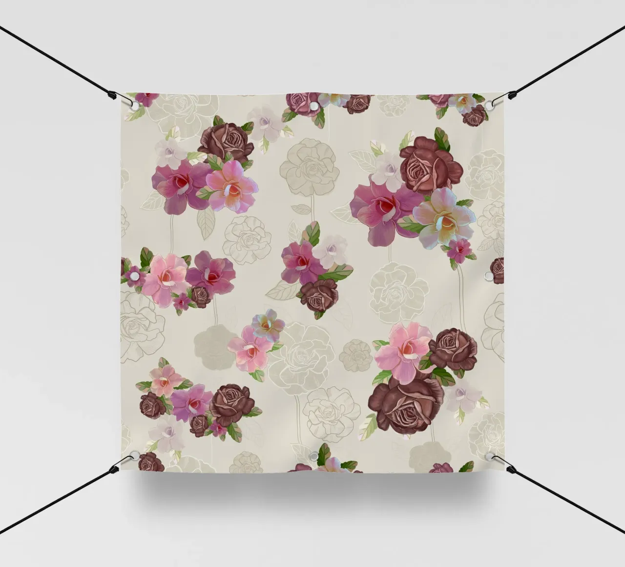 Modello di fiore di rose d'epoca telo in pvc da gulsengunel