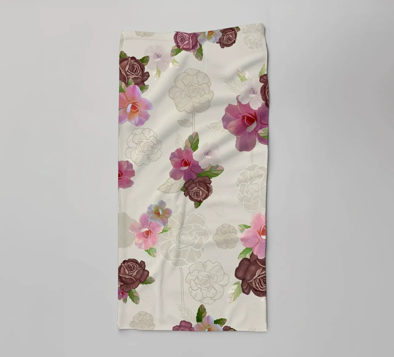 Modello di fiore di rose d'epoca asciugamano da bagno da gulsengunel