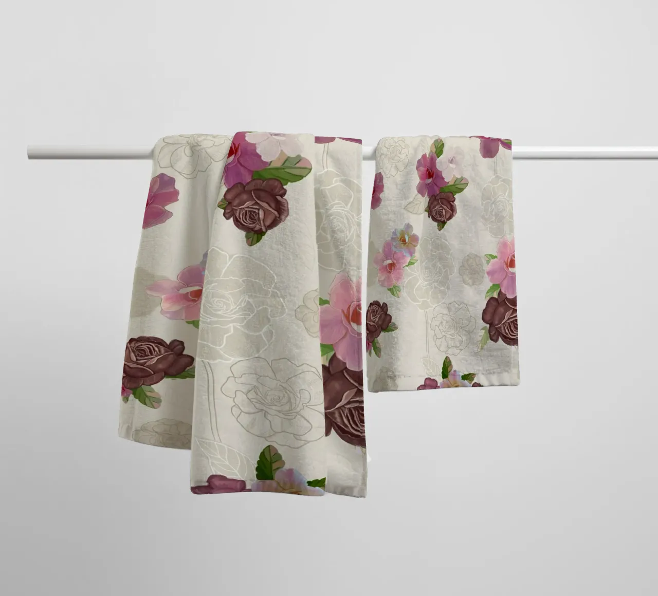 Modello di fiore di rose d'epoca asciugamano da bagno da gulsengunel