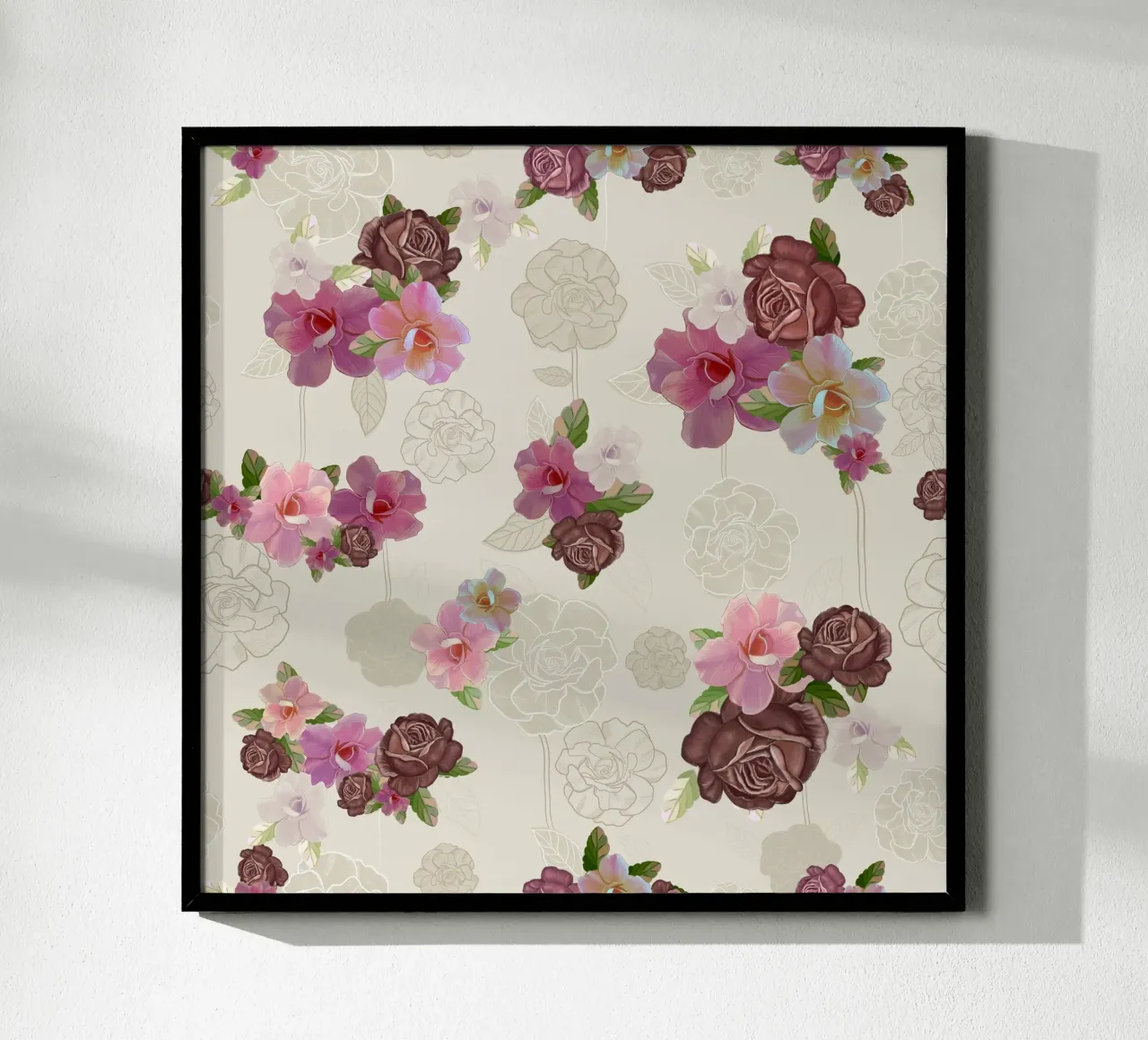 Modello di fiore di rose d'epoca carta hahnemühle da gulsengunel