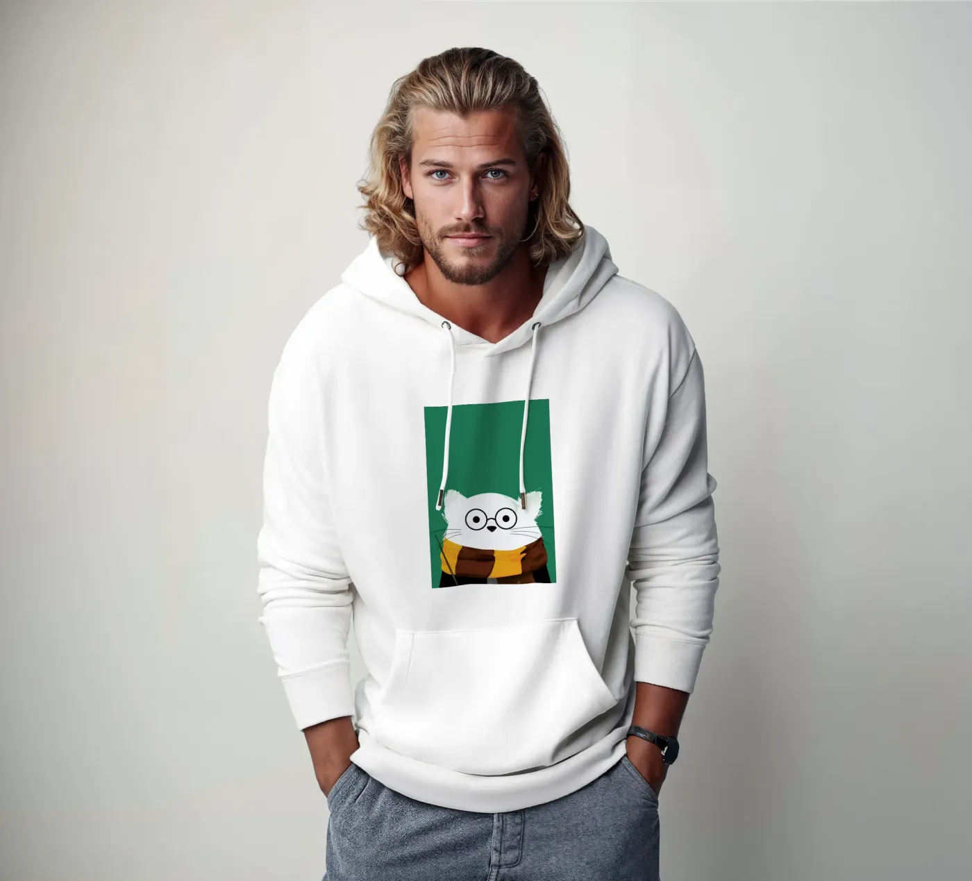 Cat Harry felpa con cappuccio da Doozal