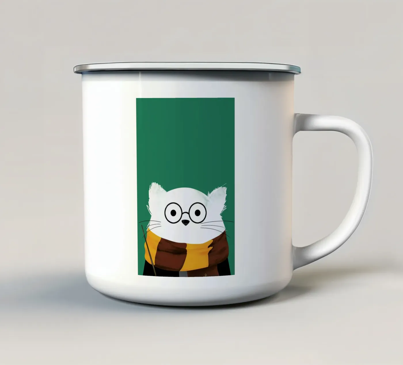 Cat Harry emaille mok van Doozal