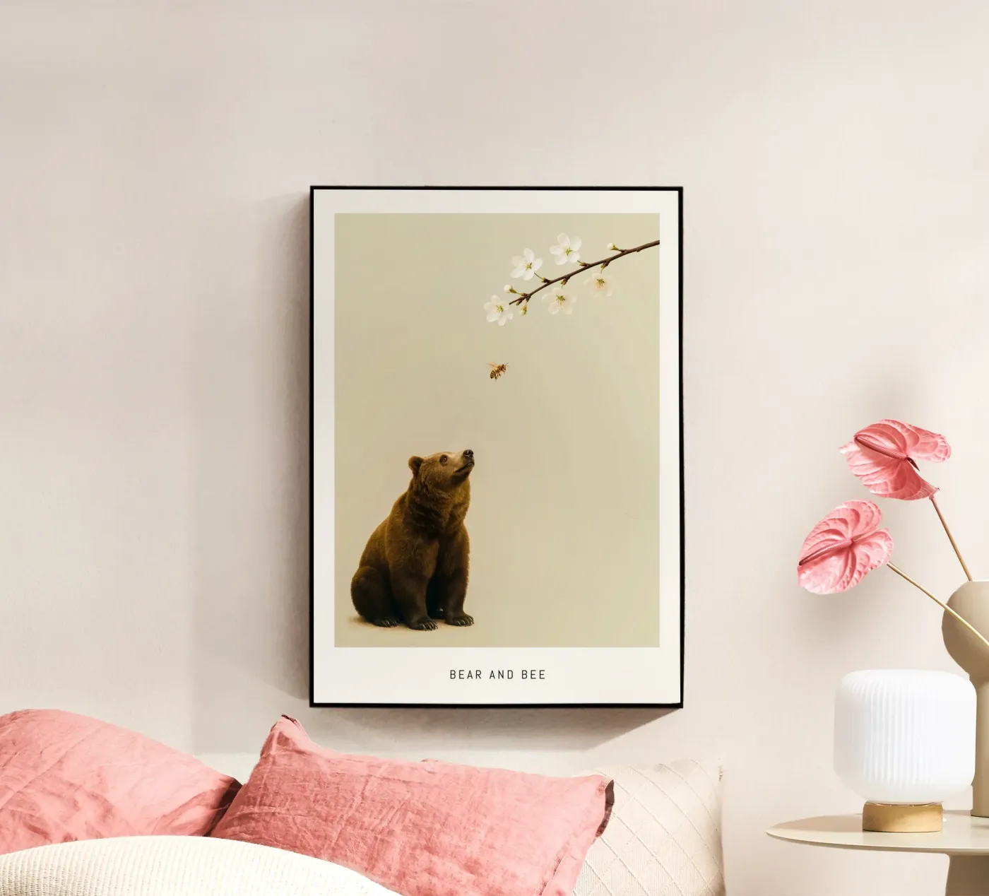Bear and bee Acryl-Glas von Artezza