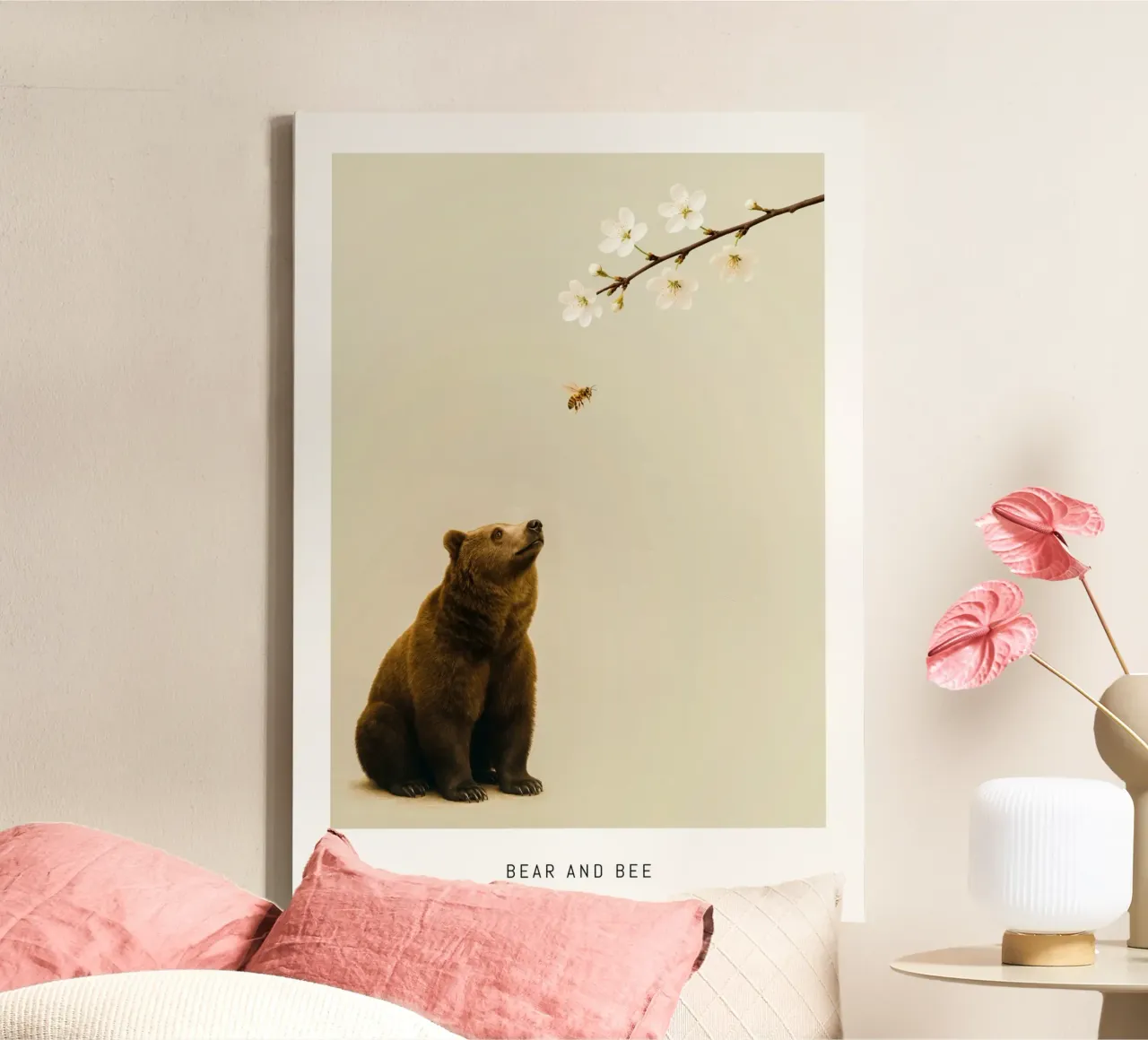 Bear and bee canvas by Artezza