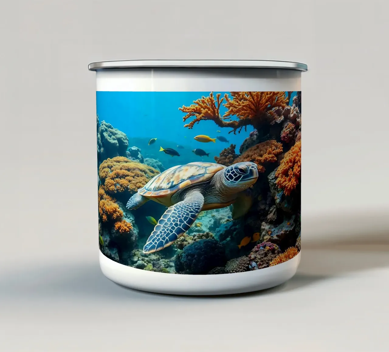 Tortuga jachthaven rustig zwemmend emaille mok van Wild Beauty