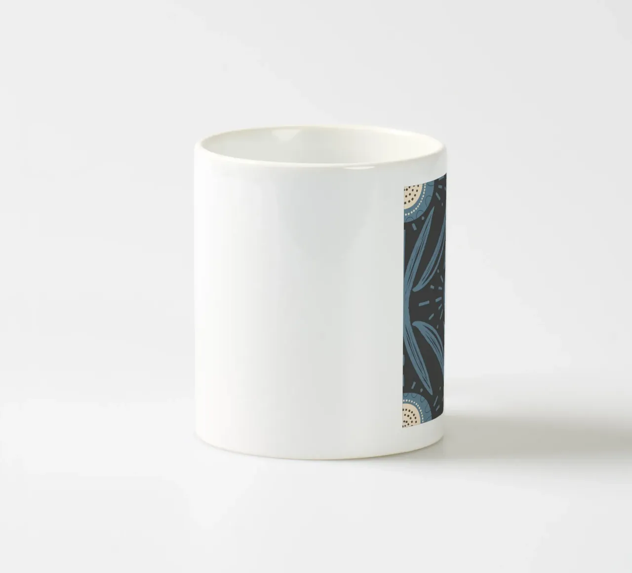 Folk Bloom Radiance - Blu polvere su carbone tazza in ceramica da susanacosta