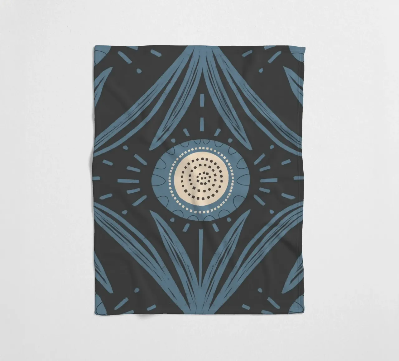 Folk Bloom Radiance - Blu polvere su carbone coperta in pile da susanacosta