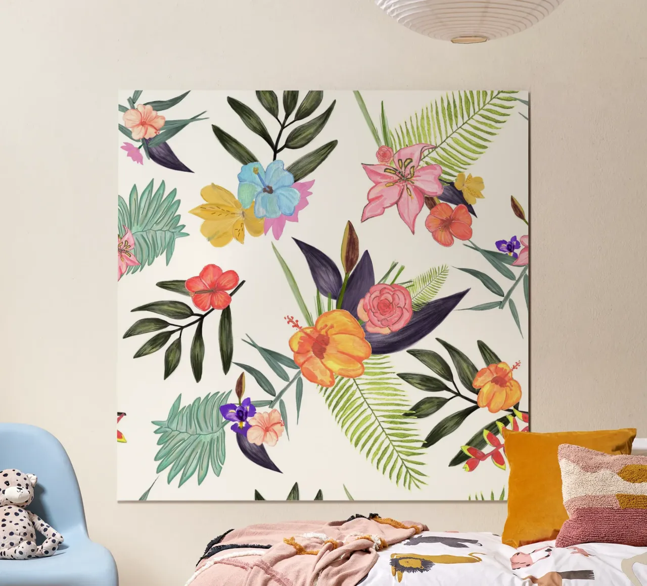 Pennello tropicale acquerello fiori esotici modello carta hahnemühle da gulsengunel