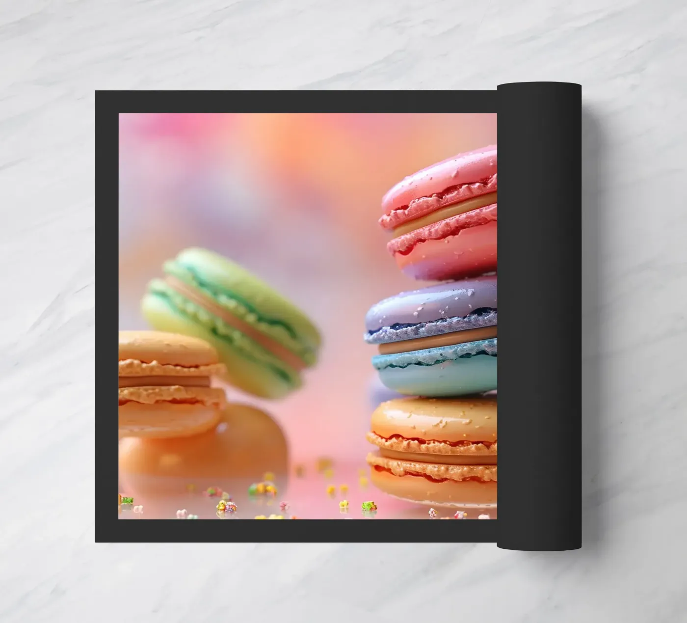 Bunte Macarons doormat by M-Ulrich-Digital Art