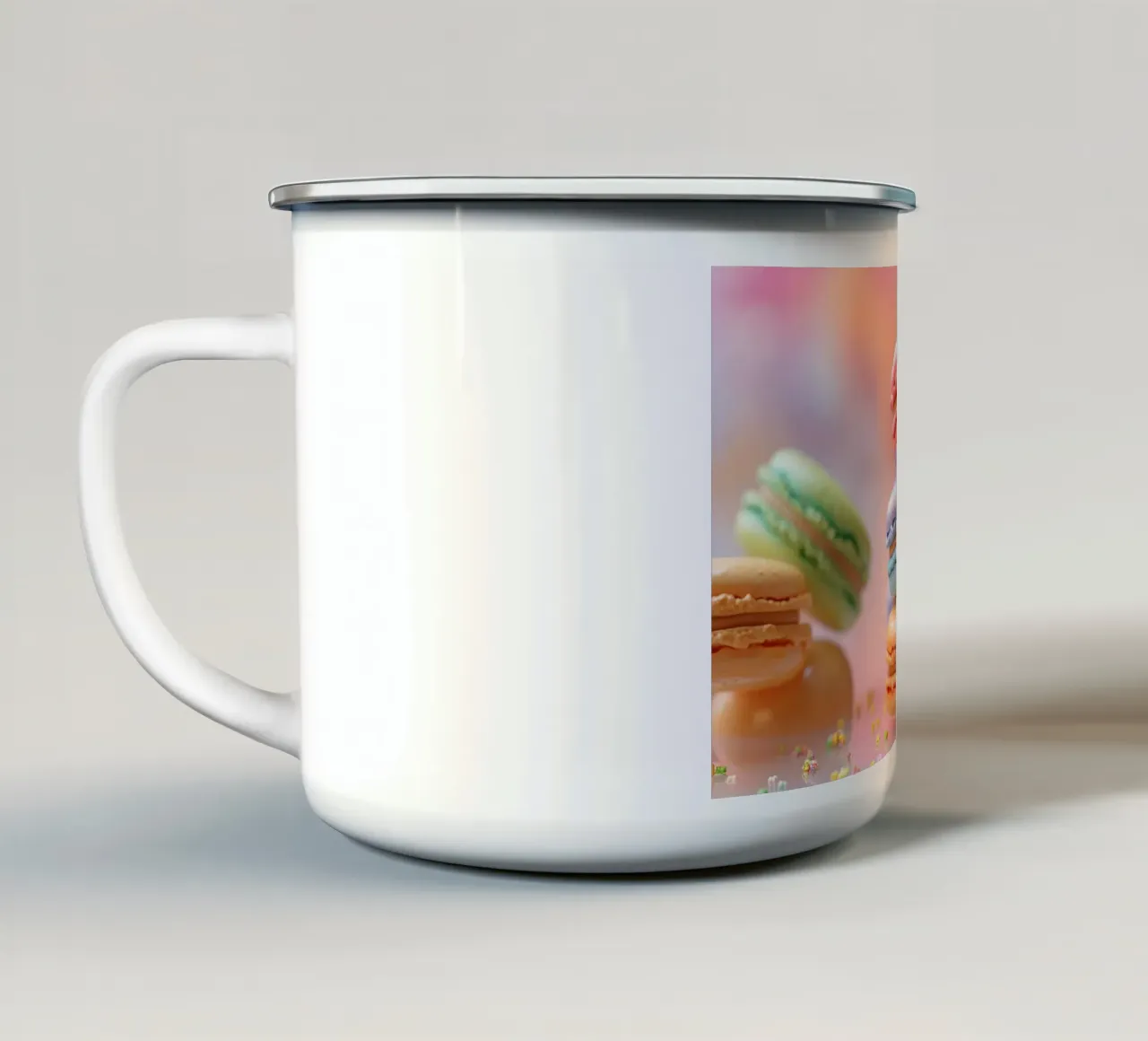 Bunte Macarons tazza in smalto da M-Ulrich-Digital Art