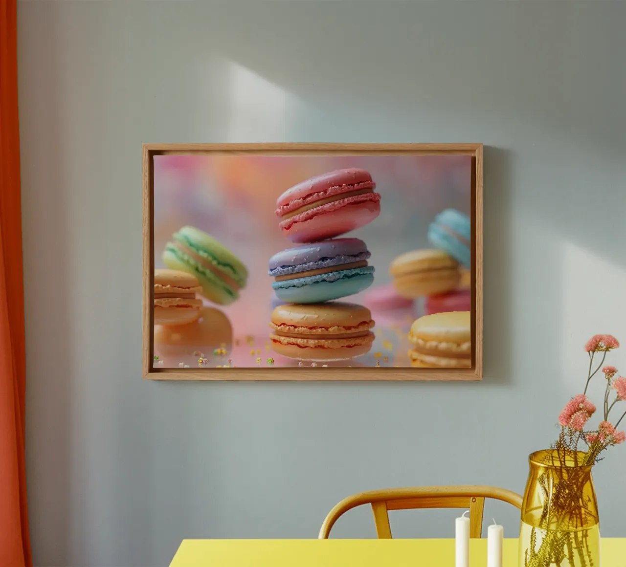 Bunte Macarons tela con Cornice a cassetta da M-Ulrich-Digital Art