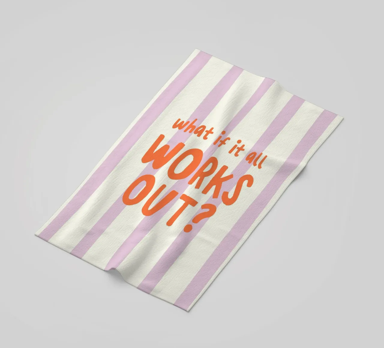 What If It All Works Out beach towel by Attaboy Dsgn