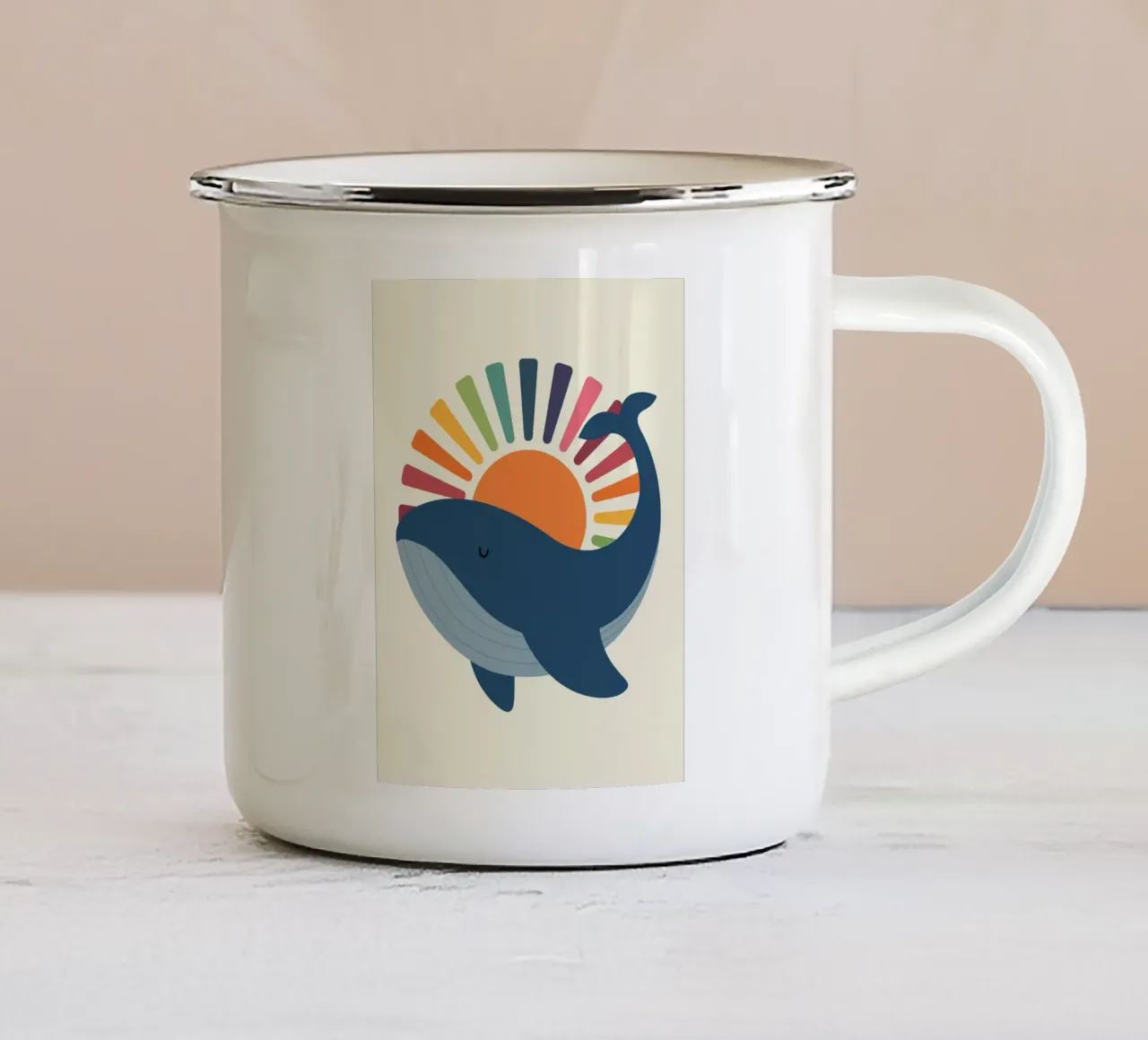 Bagliore di balena tazza in smalto da Andy Westface