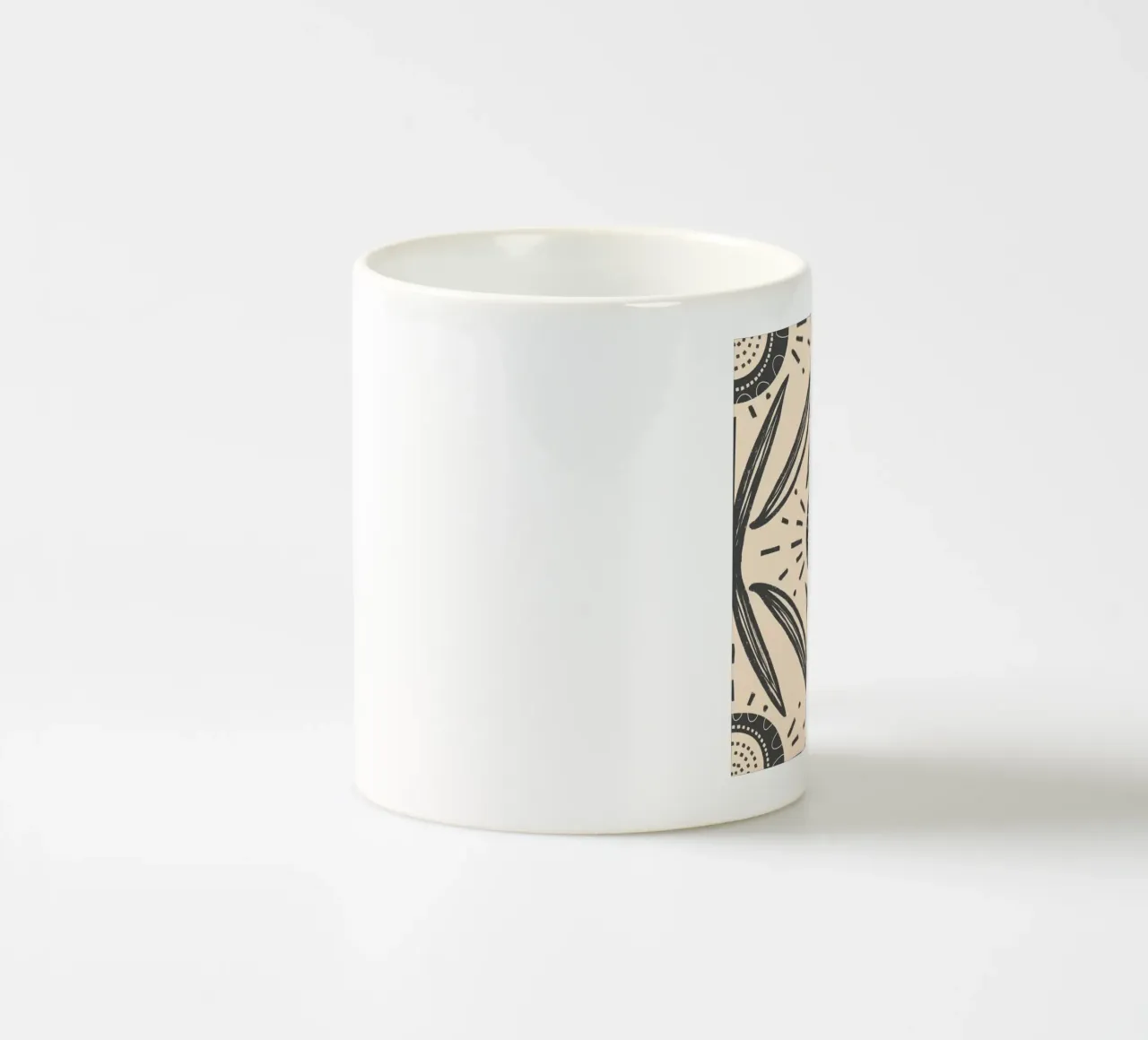 Folk Bloom Radiance - Floreale carbone e crema tazza in ceramica da susanacosta